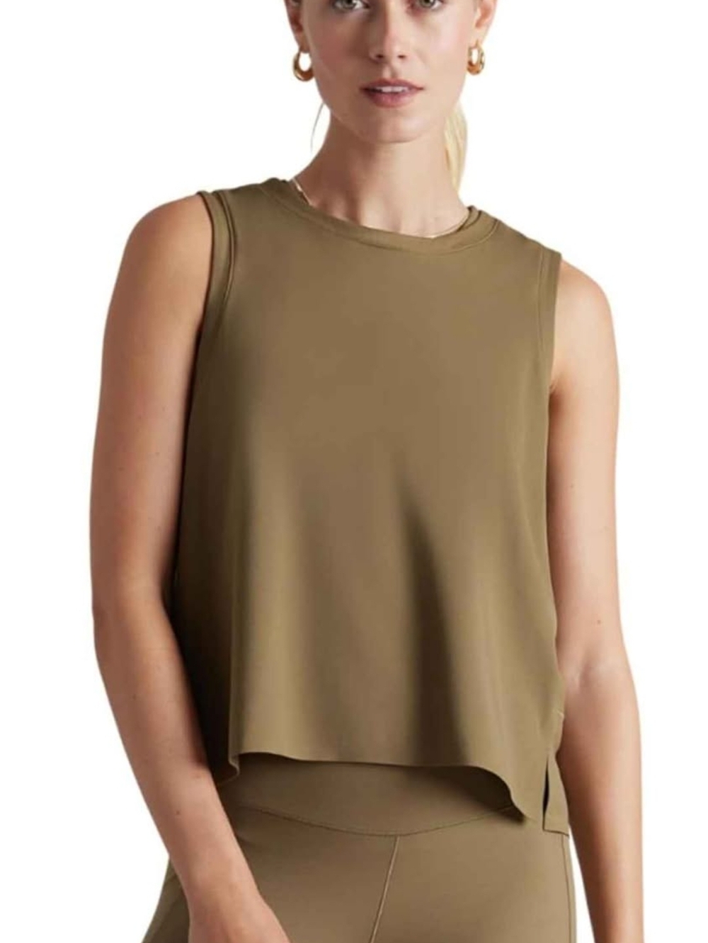 Women's Sleeveless Olive Performance Tank Top By Rhone Size Medium